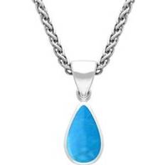 Jewellery C W Sellors Sterling Silver Turquoise Dinky Pear Necklace Silver