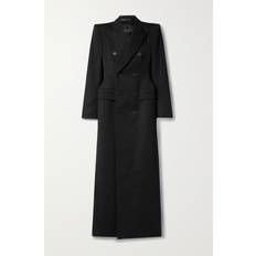 Balenciaga Coats Balenciaga Hourglass Double-breasted Wool-twill Coat - Black