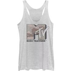 Camouflage Tank Tops MTV Dessert Camo Print Logo Racerback Tank Top - Juniors