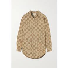 Gucci Shirts Gucci Cotton-blend Canvas Jacquard Shirt - Brown