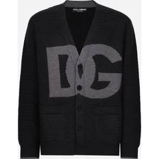 Dolce & Gabbana Man Vesten Dolce & Gabbana Hand-Knit Wool Cardigan Gray