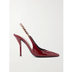 Gucci Heels & Pumps Gucci Signoria Embellished Patent Leather Slingback Pumps - Red