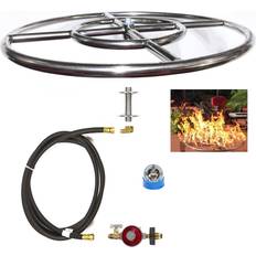 Fire Pits & Fire Baskets Basic Propane Fire Pit Connection Kit & 316 Stainless Double Ring Gas Burner 2.0 H x 18.0 W x 12.0 D - Multi Color