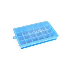 Ice Cube Trays 24 Grids Silicone Mode With Cover Frozen Making Mold Blue Ice Cube Tray