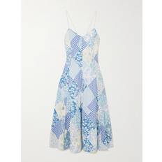 Polo Ralph Lauren Midi Dresses Polo Ralph Lauren Viggy Patchwork Printed Cotton Linen Midi Dress - Blue