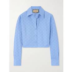 Gucci Camicie Gucci GG Cropped Cotton Oxford Shirt - Blue