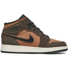 Children's Shoes Air Jordan 1 Mid SE GS - Dark Chocolate/Crimson Bliss