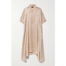 Balenciaga Midi Dresses Balenciaga Oversized Asymmetric Silk-Jacquard Midi Dress - Neutrals