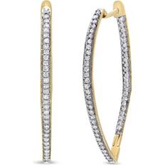 Jewelry Haus of Brilliance 10k Yellow Gold Round Cut Diamond Earrings Gold