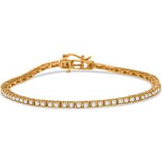 Beige Bracelets Haus of Brilliance 10K Yellow Gold Plated .925 Sterling Silver 2.0 Cttw Champagne Diamond Tennis Bracelet (Champagne Color I3 Clarity)