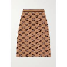 Gucci Skirts Gucci Wool-Jacquard Midi Skirt - Brown