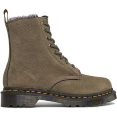 Grau - Schnürung Stiefel & Boots Dr. Martens 1460 Serena Faux Fur Lined Nubuck Lace Up Boots - Nickel Grey