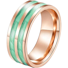 Hasdnker Elegant Wedding Ring - Rose Gold/Green