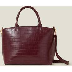 Accessorize croc handheld handbag in burgundy-Red