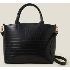 Accessorize croc handheld handbag in black