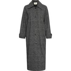 Multifargete Kåper & Frakker Kaffe Fabiola Wool Blend Coat - Black/Grey