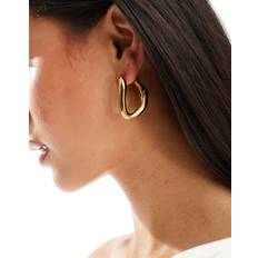 Aldo stainless steel irregular shape hoop earrings in gold