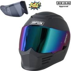 Simpson Speed Plain Motorcycle Helmet (53-54cm) Matt Black, Black