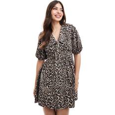 Nobody's Child Birdie Denim Mini Dress - Leopard