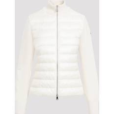 Moncler Logo Padded Wool Cardigan - White