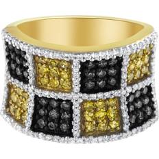 Rings Haus of Brilliance 14kt Yellow Gold Champagne, Yellow And Round Diamond Band Ring Gold