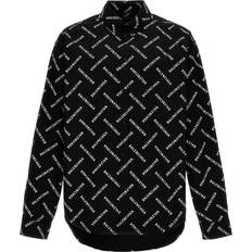 Balenciaga Hemden Balenciaga Balenciaga-Logo Print Shirt - Camicie Bianco/Nero/White/Black