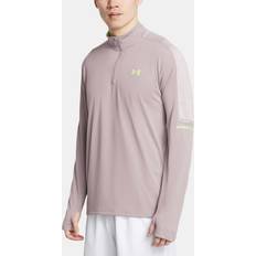 Beige - Herre - Træningstøj T-shirts Under Armour Ua Tech Utility 1/4 Zip Tetra Gray, Male, Tøj, T-shirt, Lyserød