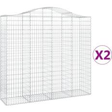 Garden & Outdoor Environment vidaXL Arched Gabion Basket Stone 200 x 50 x 180/200 cm Galvanised Iron