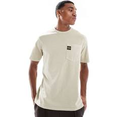 Clothing Superdry Contrast stitch pocket t-shirt in washed pelican beige-Neutral