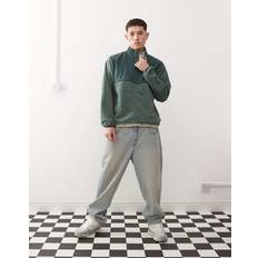 Clothing Vans ranford polar half zip fleece jacket in dark green