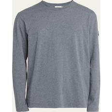 Moncler Herre T-shirts Moncler Bomuld T-shirt Med Logo - Grå