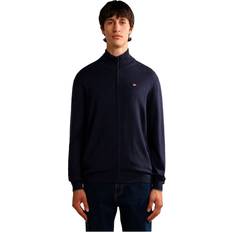 Napapijri Herre Trøjer Napapijri Chic Blue Embroidered Zip Cardigan Blue, Bluser, Blå Cardigans, Color_Blå Herre, L, M, new-with-tags, S, Sweaters, Sweaters Men Clothing, XL