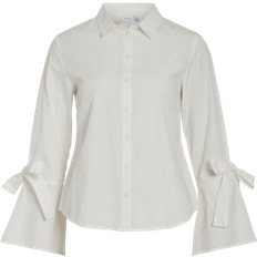 Vila Vinian Tie Detail Shirt - Cloud Dancer