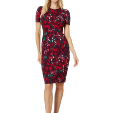 Calvin Klein Short Dresses Calvin Klein Women's Floral-Print Short-Sleeve Sheath Dress - Aubergine Multi