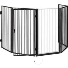 Negro Protectores contra incendios Relaxdays Metal Fireplace Screen