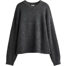 Damen - Elastan/Lycra/Spandex Pullover H&M Knitted Jumper - Dark Grey Marl