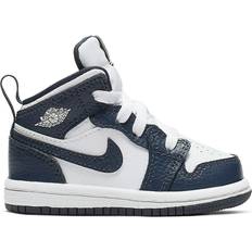 Air Jordan 1 Mid TD 'Obsidian' - White Infant