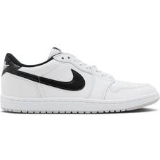 Herr - Nike Air Jordan 1 Sportskor Jordan Läder Låg Metallic Sneakers - Svart