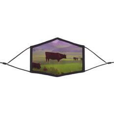 Green Face Masks Vida Eco REPREVE Mask Artist Print Cattle In Countryside in Green Original Artist (Regular)