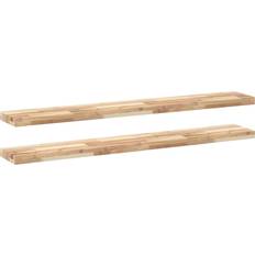 vidaXL 3279436 Natural Wall Shelf 140cm 2pcs