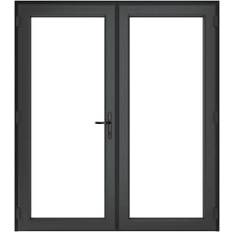 Crystal UPVC Grey Left Hand Double Glazed French with 150 mm Cill - 1790 2090 mm Interior Door Clear Glass (x)