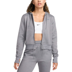 Elastane/Lycra/Spandex - Women Sweaters Nike Women's Therma Fit One Full Zip Hoodie - Carbon Heather/White