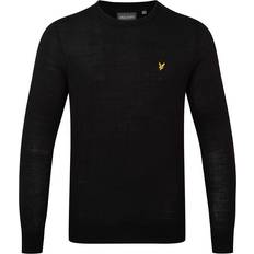 Golf - Green Jumpers Lyle & Scott Merino Crew Golf Sweater Jet Black KN2170G-Z865