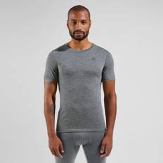 Herre - Naturfarvet Toppe svedundertøj Odlo Baselayer Top Crew Neck S/S - Merino 200 Merino Gray