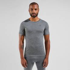 Merinowolle Basisschicht-Oberteile Odlo Merino Funktionsshirt Herren grau