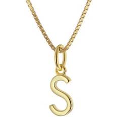 Trendor 15255-S Damen-Kette mit Buchstabe Anhänger Gold auf Silber 925
