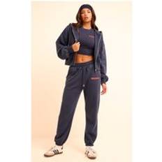 PrettyLittleThing Midnight Blue PLT Studio Archive Puff Print Drawstring Cuffed Joggers, Midnight Blue