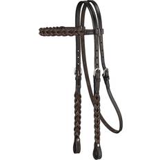 Blue Bridles Royal King Braided Leather BB Headstall Dk Oil (Horse)