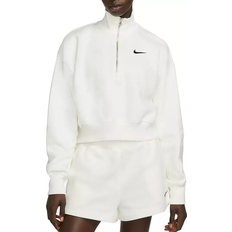 High Collar Sweaters Nike Sportswear Phoenix Fleece Women's 1/2 Zip Cropped Sweatshirt - Sail/Black