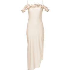 Coperni Satin Finish Ruffled Dress - Beige